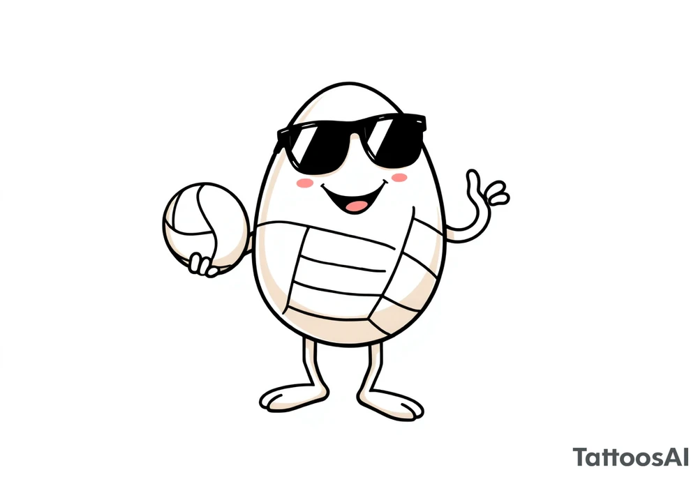 walking egg in sunglasses,
, holding a volleyball tattoo idea