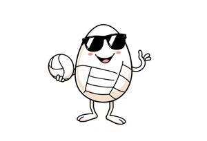 walking egg in sunglasses,
, holding a volleyball tattoo idea