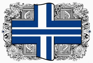 Finnish flag with sisu written in tattoo idea