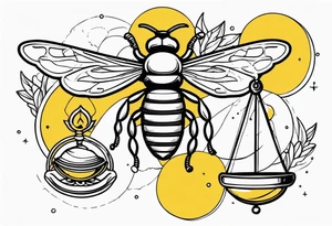 libra with bee tattoo idea