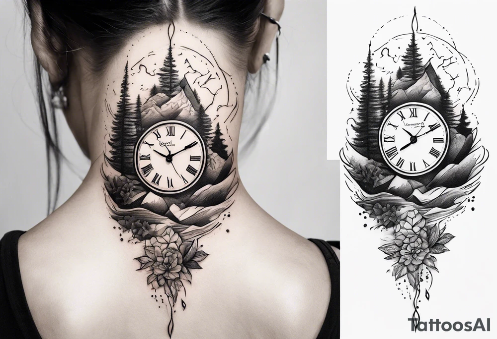 nature element clock memorial tattoo simple design tattoo idea nature element clock memorial tattoo simple design tattoo idea