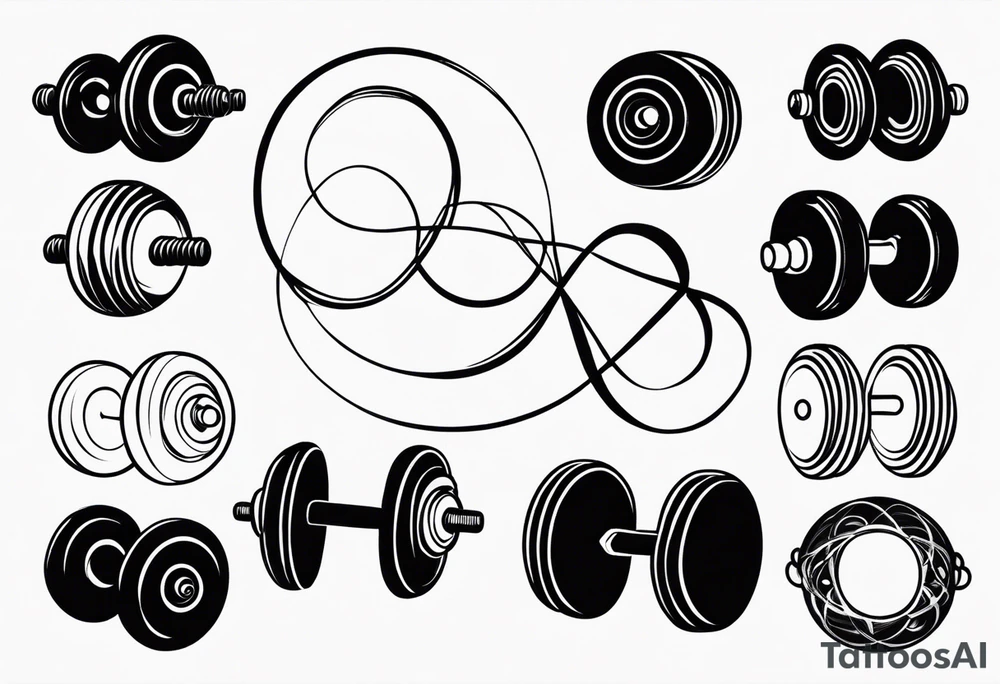 Infinite simble with dumbbell tattoo idea