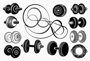 Infinite simble with dumbbell tattoo idea