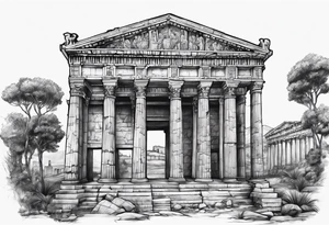 Ancient roman ruins tattoo idea