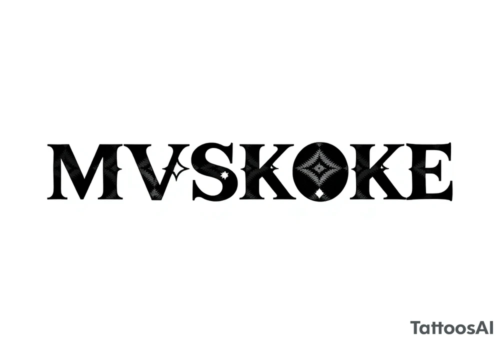 The word “MVSKOKE” shaded with Pendleton print tattoo idea