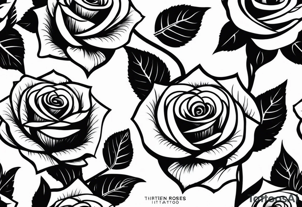 thirteen roses tattoo idea
