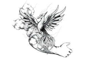There should be clouds, and within the clouds, a phoenix surrounded by lightning.” tattoo idea