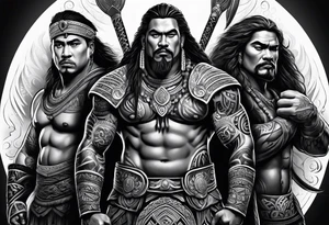 Maori warrior protecting family tattoo idea