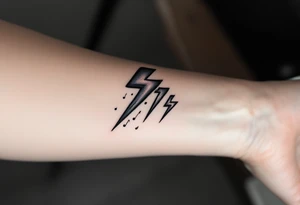Thunderstorms with music symbol tattoo idea