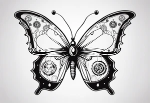 Steampunk-inspired butterfly tattoo idea