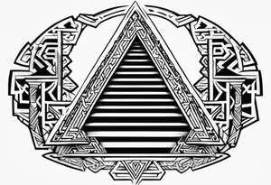 Valhalla sword shield valknut stairs tattoo idea