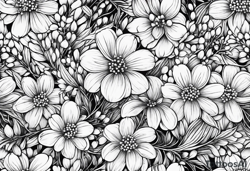 baby's breath flower tattoo idea