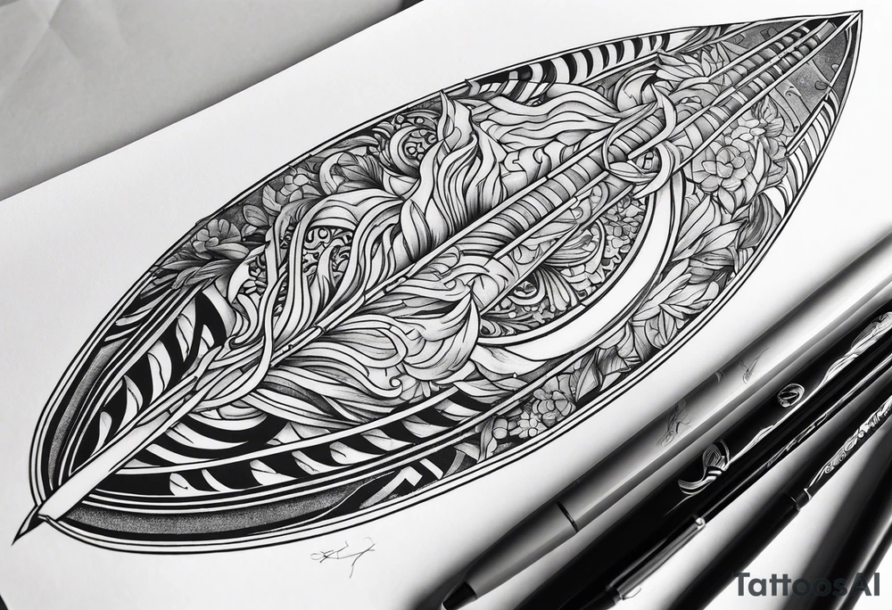 Surfboard tattoo idea