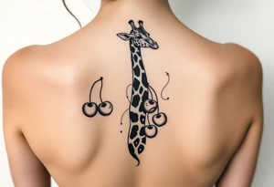 Giraffe cherries gemini tattoo idea