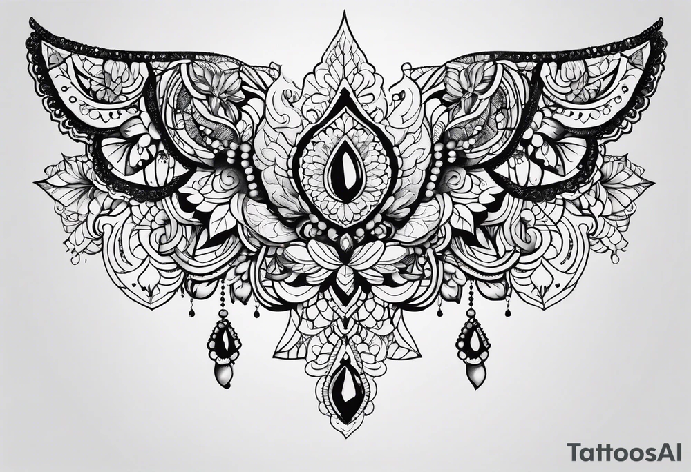 lace sternum tattoo idea
