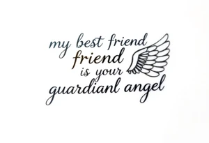 my best friend is my guardian angel with angel wings tattoo idea