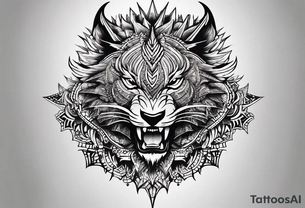 Spikey tattoo on chest tattoo idea