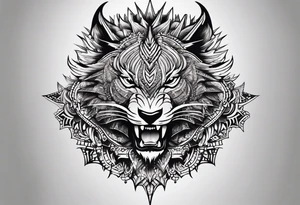 Spikey tattoo on chest tattoo idea