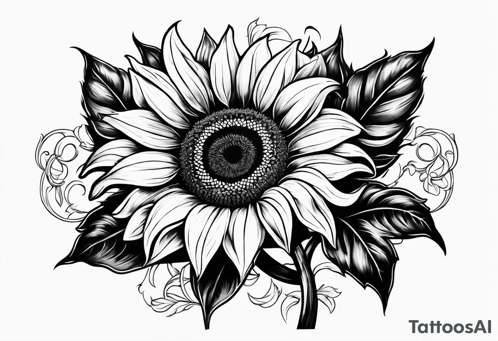 Sunflower and horseshoe tattoo idea