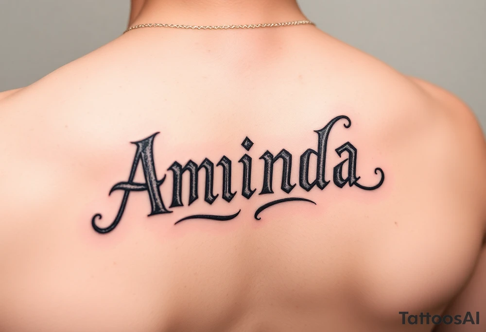Amanda name with Harry Potter deathly hsllows tattoo idea Amanda name with Harry Potter deathly hsllows tattoo idea
