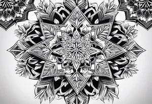 Aggressive Snowflake mandala tattoo idea