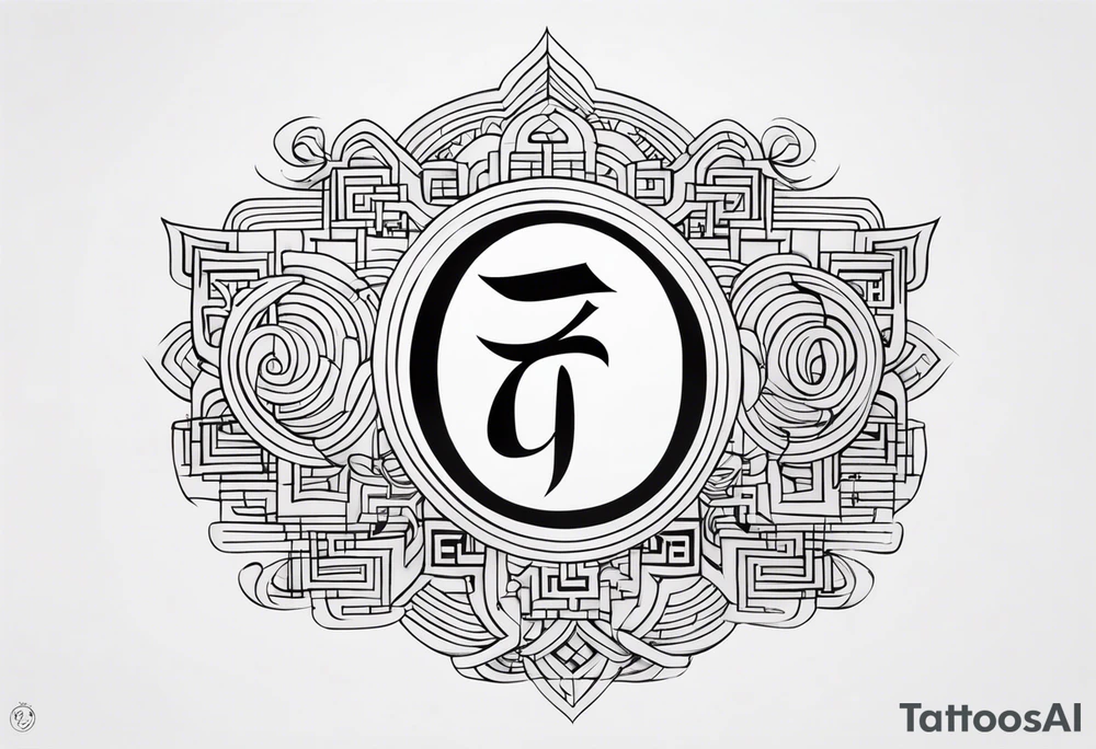 Chinese number 6 tattoo idea