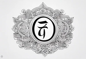 Chinese number 6 tattoo idea