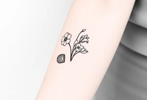 Star Wars Lightsaber handle with a daisy, morning glory, and lily of the valley in it tattoo idea