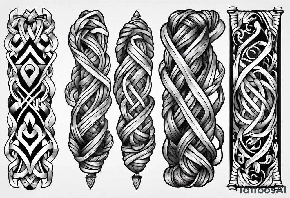 hanging rope shadow tattoo idea