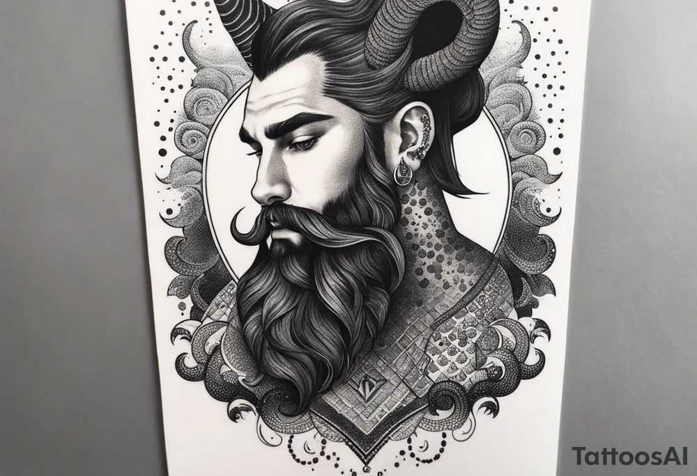 capricorn with beard tattoo idea