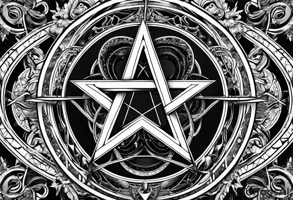 Pentagram eclipse tattoo idea