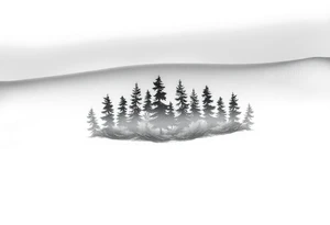 Coniferouse forest silhouette around the forearm a tattoo tattoo idea