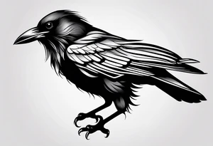 simple crow tattoo line artwork tattoo idea