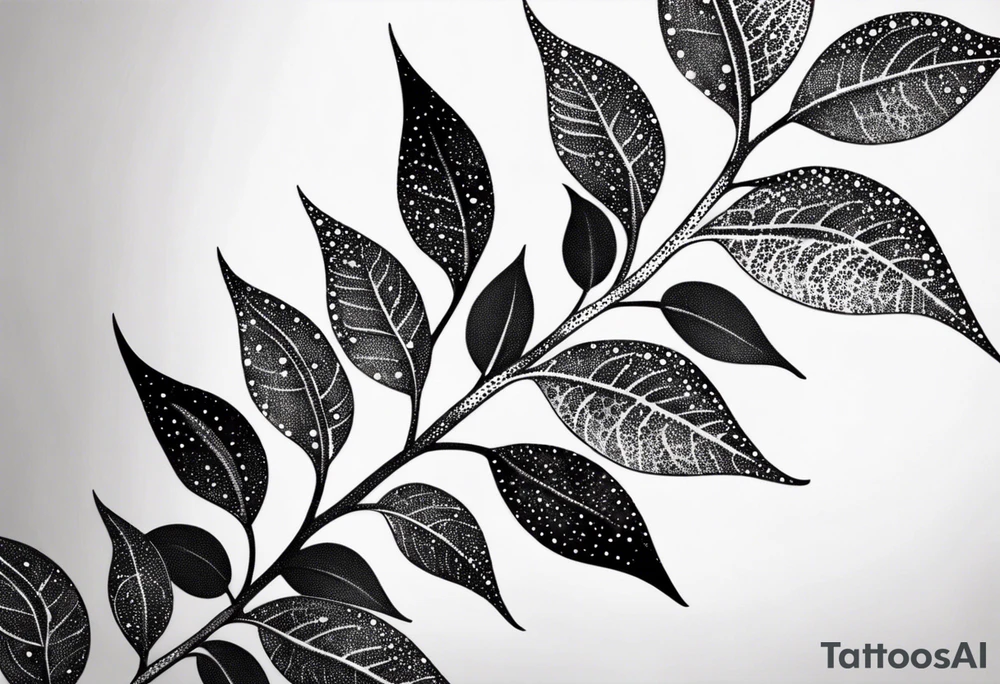 very simple design of leaves with flow tattoo idea