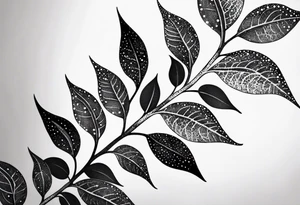 very simple design of leaves with flow tattoo idea