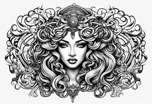 Medusa in chicano stijl tattoo idea