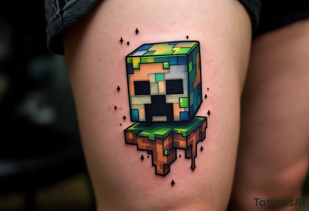 Small Minecraft creeper tattoo tattoo idea