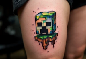 Small Minecraft creeper tattoo tattoo idea