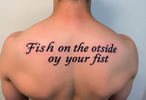 Fish  on the outside of your fist tattoo idea