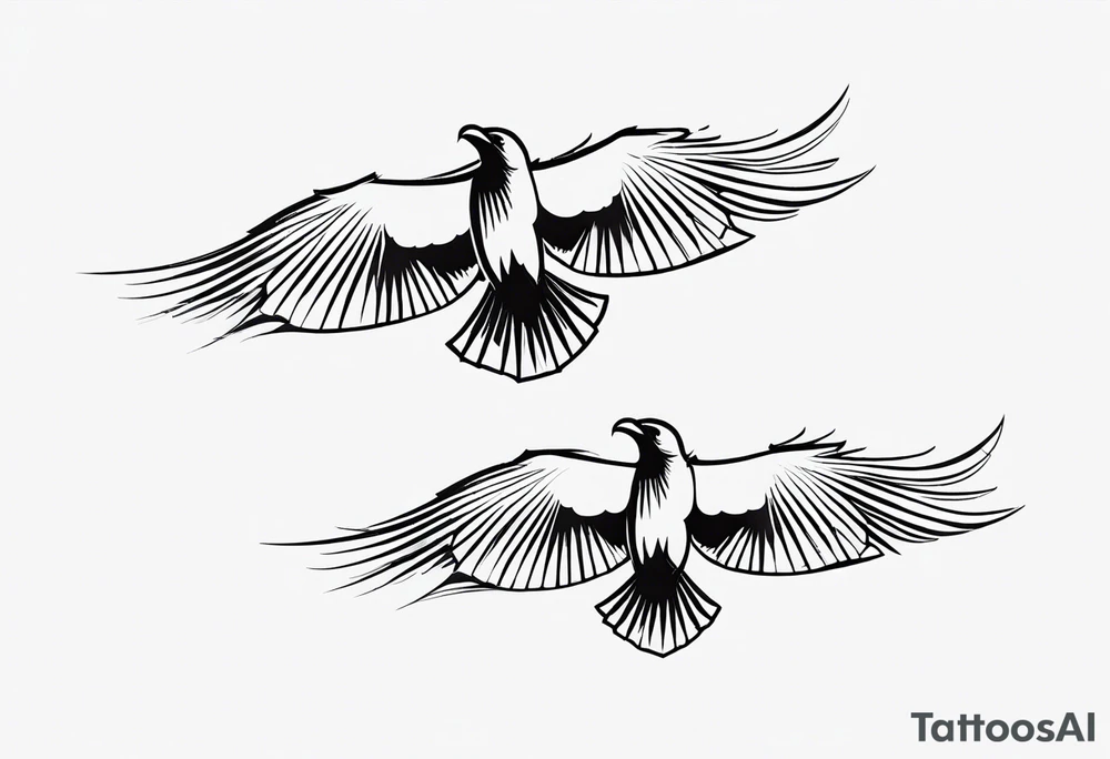 4 ravens flying tattoo idea