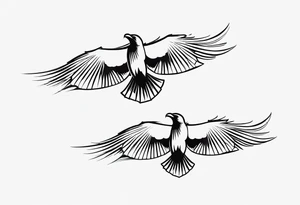 4 ravens flying tattoo idea