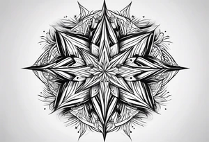 abstract line shaped star tattoo idea