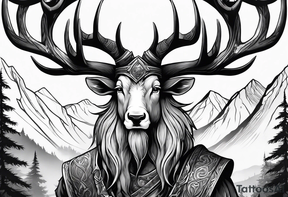 Leshy with mouflon tattoo idea
