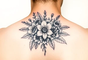 Bouquet march April may July September and October birth flowers tattoo idea