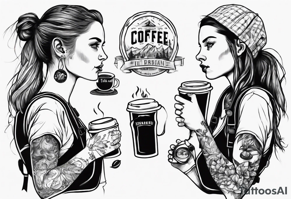 two girls, Brisbane, coffee, hiking, cycling, beer, gym tattoo idea