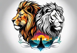 Lion and lioness with august 17 & 18 tattoo idea