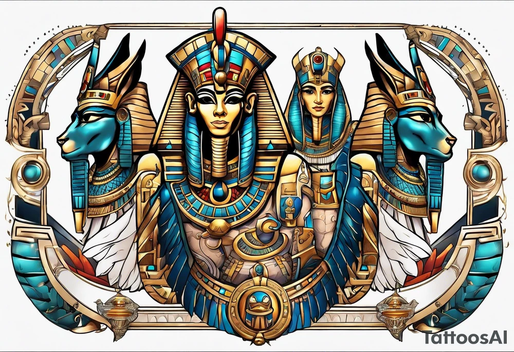 Egyptian gods in space tattoo idea