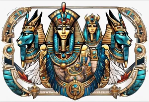 Egyptian gods in space tattoo idea