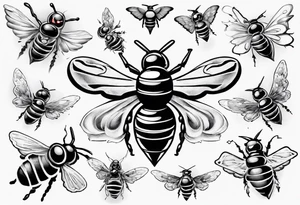 comic biene im flug tattoo idea