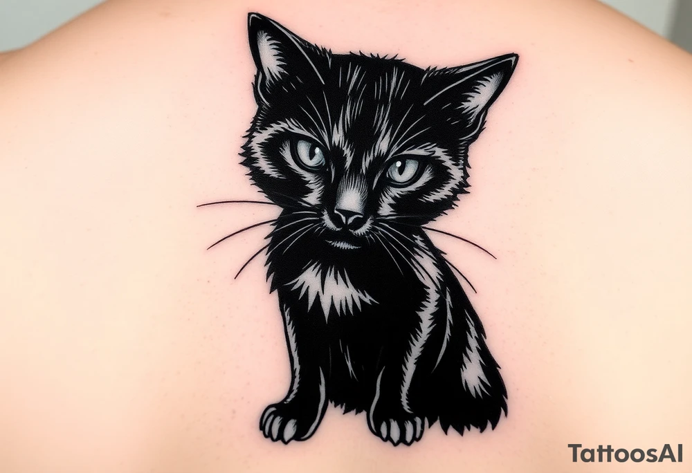 black cat tattoo idea